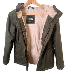 The North Face Girls L (14/16) Olive Green Goose Down Puffer Jacket Coat